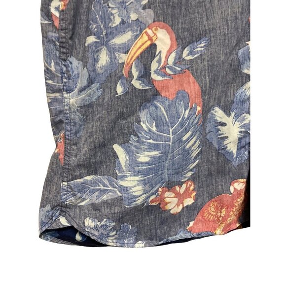 Denim & Flower Ricky Singh Reverse Print Floral Hawaiian Shirt Men's XL - Picture 4 of 10